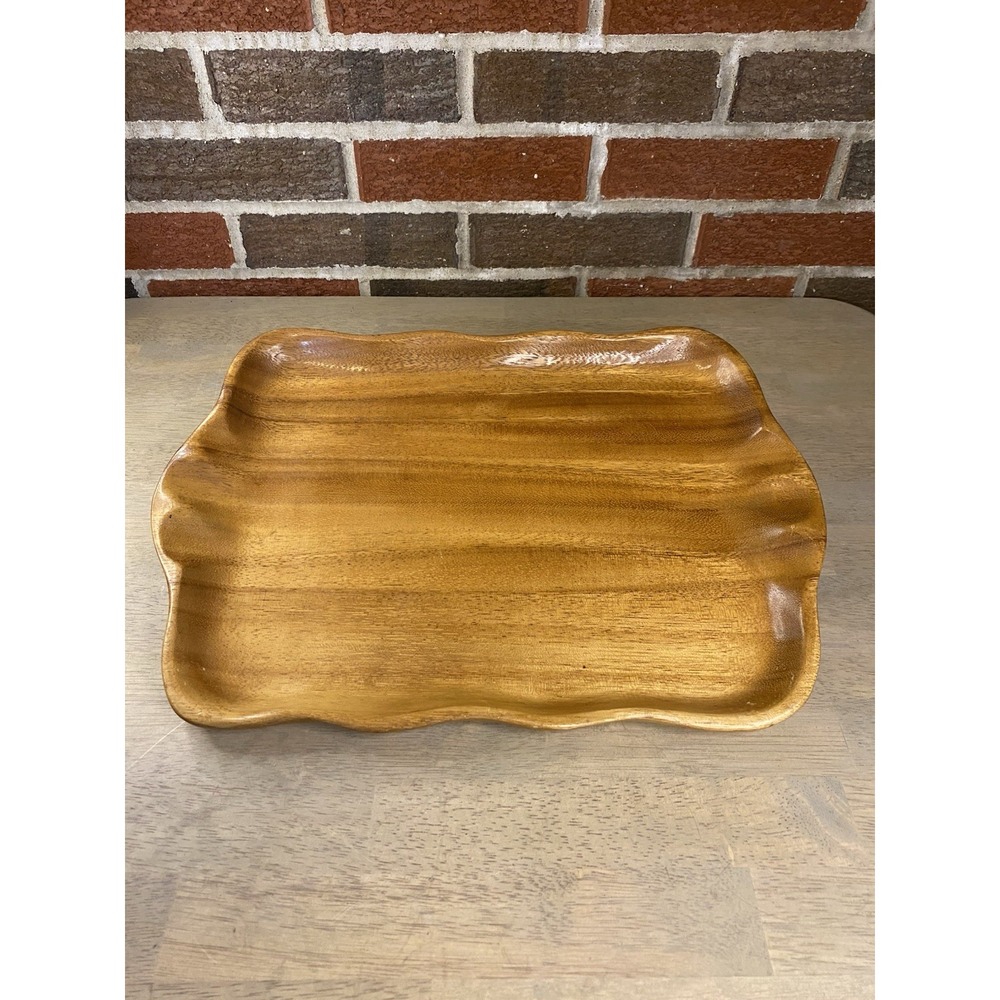 Vintage TRAY Wood RAINTREE Monkey Pod 16" x 11" Fiji Pacific Woods 1979